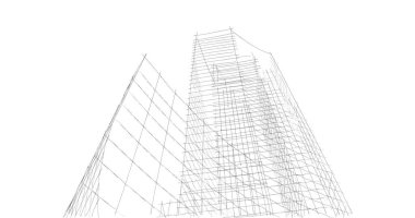 Mimari sanat konseptinde soyut çizgiler, minimum geometrik şekiller. 