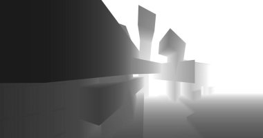 Arkaplanda mimari bina 3d illüstrasyon