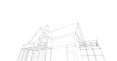 Mimari sanat konseptinde soyut çizgiler, minimum geometrik şekiller. 