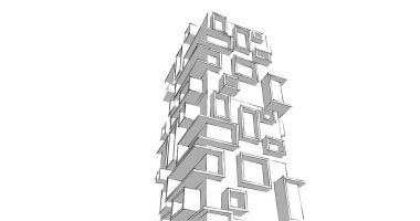 soyut mimari duvar kağıdı tasarımı, dijital konsept arkaplan
