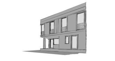 Arkaplanda mimari bina 3d illüstrasyon