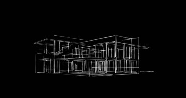 Mimari sanat konseptinde soyut çizgiler, minimum geometrik şekiller. 