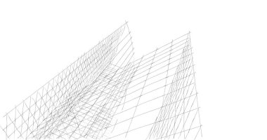 Mimari sanat konseptinde soyut çizgiler, minimum geometrik şekiller. 