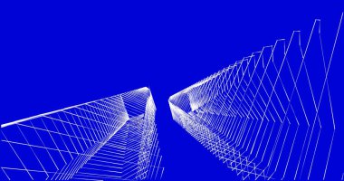 Mimari sanat konseptinde soyut çizgiler, minimum geometrik şekiller. 