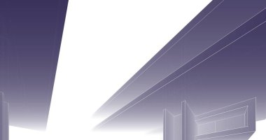 minimal çizim sanatı, geometrik mimari binalar tasarımı