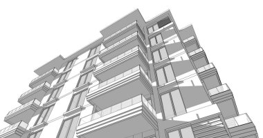 soyut mimari duvar kağıdı tasarımı, dijital konsept arkaplan