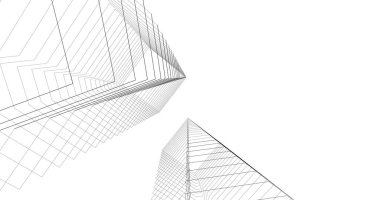 Mimari sanat konseptinde soyut çizgiler, minimum geometrik şekiller. 