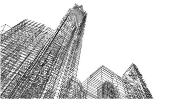 soyut mimari duvar kağıdı tasarımı, dijital konsept arkaplan