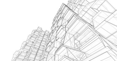 soyut mimari duvar kağıdı tasarımı, dijital konsept arkaplan