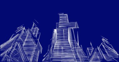 soyut mimari duvar kağıdı tasarımı, dijital konsept arkaplan