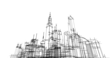 soyut mimari duvar kağıdı tasarımı, dijital konsept arkaplan