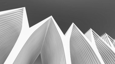 Mimari sanat konseptinde soyut çizgiler, minimum geometrik şekiller. 