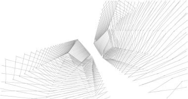 Mimari sanat konseptinde soyut çizgiler, minimum geometrik şekiller. 