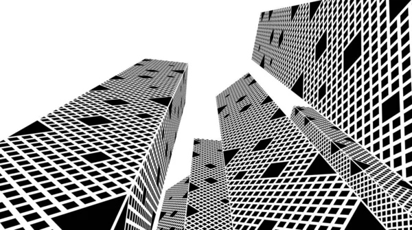 Arkaplanda mimari bina 3d illüstrasyon