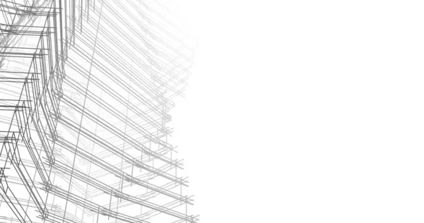 Abstrakte Tegning Linjer Arkitektonisk Kunst Koncept Minimale Geometriske Former - Stock-foto