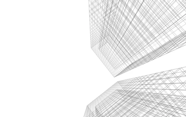 Lignes Dessin Abstraites Dans Concept Art Architectural Formes Géométriques Minimales — Photo