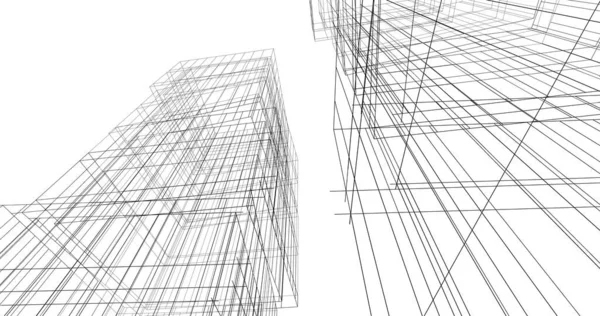 建筑墙纸设计 数字概念背景 — 图库照片