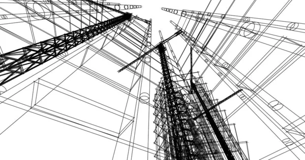 Mimari sanat konseptinde soyut çizgiler, minimum geometrik şekiller. 