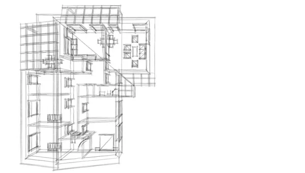 Abstraktní Architektonický Design Tapet Digitální Koncept Pozadí — Stock fotografie