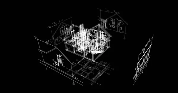 最小限の幾何学的形状建築線 — ストック写真