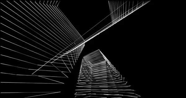 Lignes Dessin Abstraites Dans Concept Art Architectural Formes Géométriques Minimales — Photo