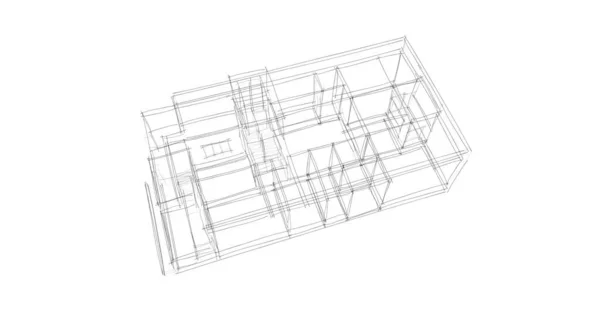 建筑墙纸设计 数字概念背景 — 图库照片