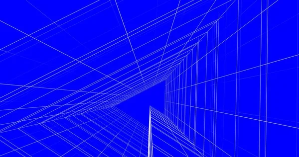 Mimari sanat konseptinde soyut çizgiler, minimum geometrik şekiller. 