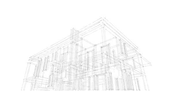 Projekt Geometrycznych Budynków Architektonicznych — Zdjęcie stockowe