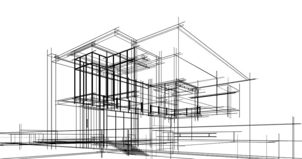 Architektura Budynek Ilustracja Tle — Zdjęcie stockowe