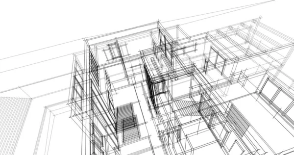 建筑3D背景图 — 图库照片