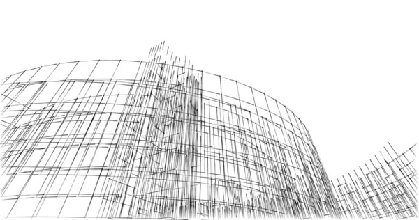 Архитектурное Построение Иллюстрации Фоне — стоковое фото