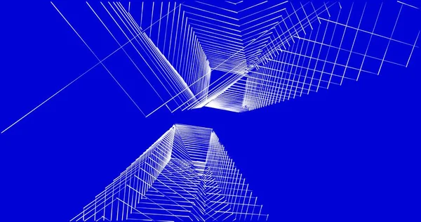 Mimari sanat konseptinde soyut çizgiler, minimum geometrik şekiller. 