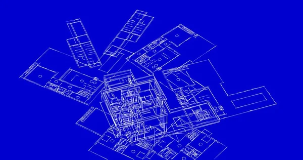 Mimari sanat konseptinde soyut çizgiler, minimum geometrik şekiller. 