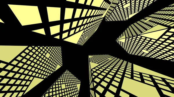 Arkaplanda mimari bina 3d illüstrasyon