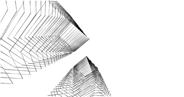 建築芸術の概念における抽象的な線や最小限の幾何学的形状 — ストック写真