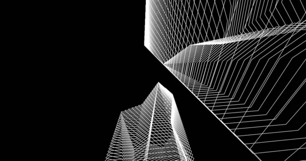 Lignes Dessin Abstraites Dans Concept Art Architectural Formes Géométriques Minimales — Photo