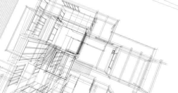 Mimari sanat konseptinde soyut çizgiler, minimum geometrik şekiller. 