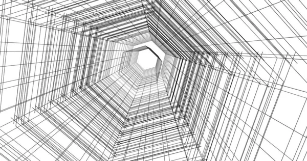 Arkaplanda mimari bina 3d illüstrasyon