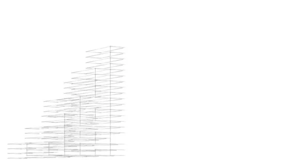 Проектирование Геометрических Архитектурных Зданий — стоковое фото