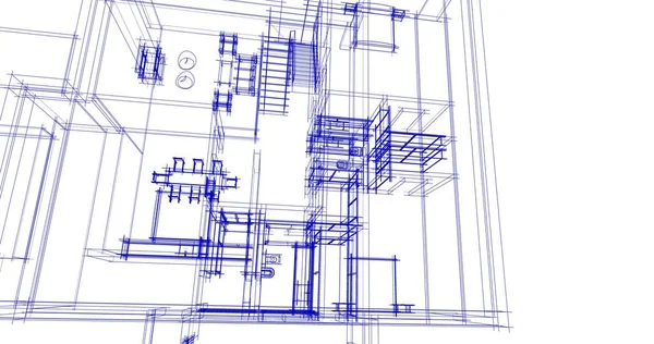 Abstracte Tekenlijnen Architectonisch Kunstconcept Minimale Geometrische Vormen — Stockfoto