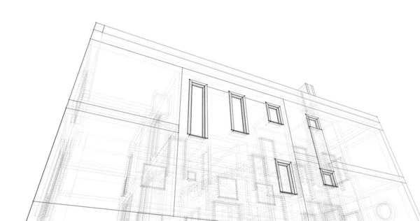 Lignes Dessin Abstraites Dans Concept Art Architectural Formes Géométriques Minimales — Photo