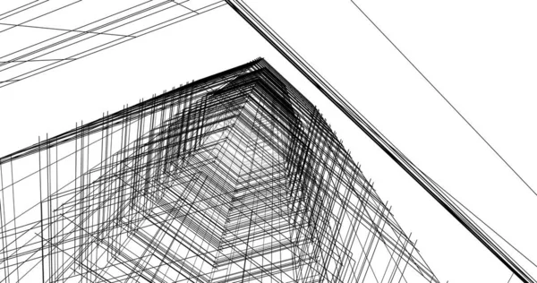 Arkaplanda mimari bina 3d illüstrasyon