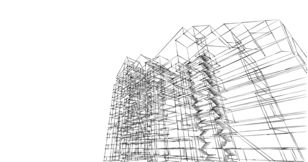 建筑3D背景图 — 图库照片