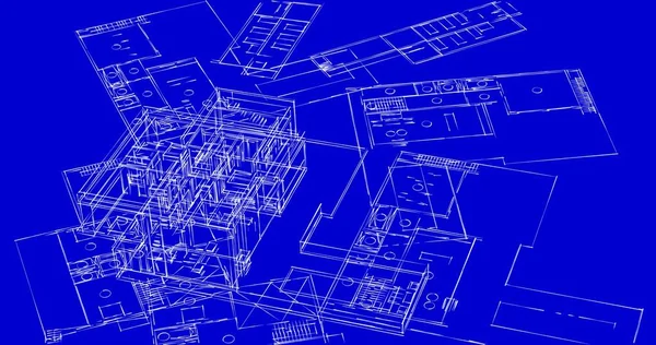 Mimari sanat konseptinde soyut çizgiler, minimum geometrik şekiller. 