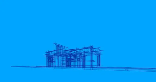 Líneas Abstractas Dibujo Concepto Arte Arquitectónico Formas Geométricas Mínimas —  Fotos de Stock