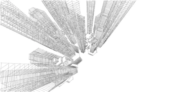 Architektura Budynek Ilustracja Tle — Zdjęcie stockowe