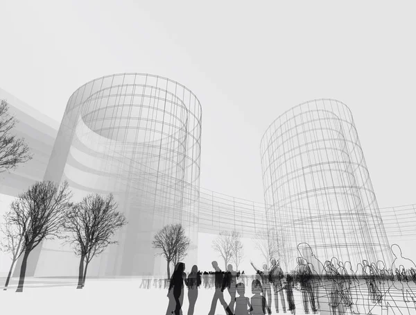 soyut mimari duvar kağıdı tasarımı, dijital konsept arkaplan