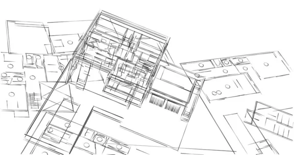 Mimari sanat konseptinde soyut çizgiler, minimum geometrik şekiller. 