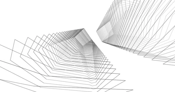 Mimari sanat konseptinde soyut çizgiler, minimum geometrik şekiller. 