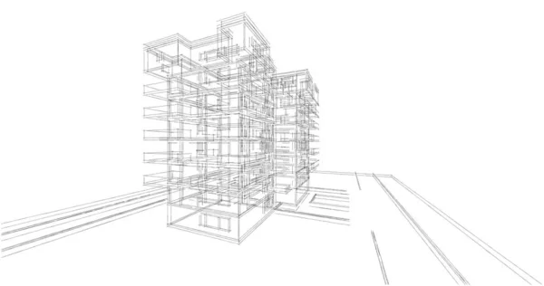 Projeto Geométrico Mínimo Dos Edifícios Arquitetônicos — Fotografia de Stock